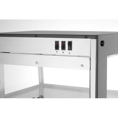 Vyhřívaná pultová expozice, HENDI, Černá, 230V/500W, 472x447x(H)775mm | 273760
